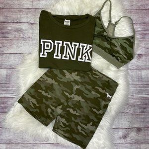 VICTORIA'S SECRET Pink Camo Workout 3 Piece Set